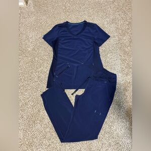 XS Women’s ScrubStar Scrub Set Navy Blue Comfy V Neck